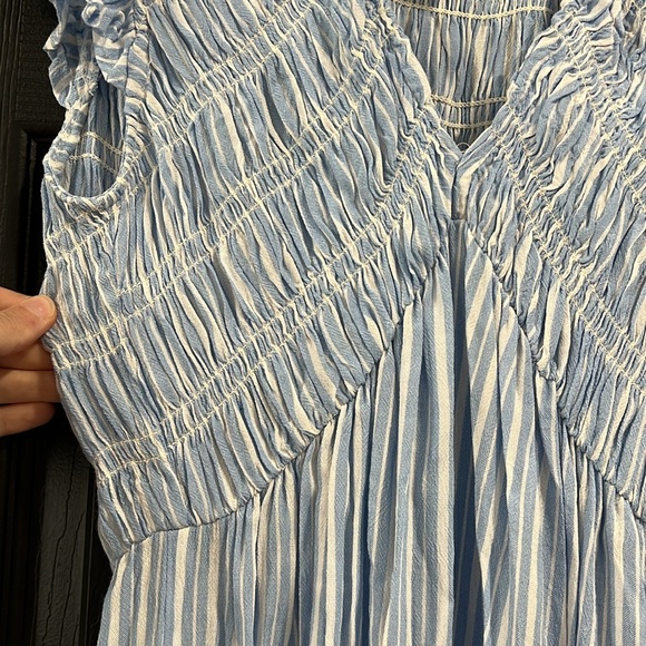 Blue and White striped maxi dress size small - Picture 5 of 7